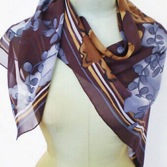 Halston Heritage Accessories - HALSTON Silk Chiffon Autumn Scarf